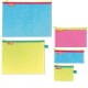 Buste con zip - 5 formati assortiti - retina - colori fluo- Arda - display 36 pezzi