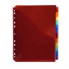 Divisori neutri a 12 tacche - PP - A4 maxi - con portaetichetta - colori assortiti - Exacompta