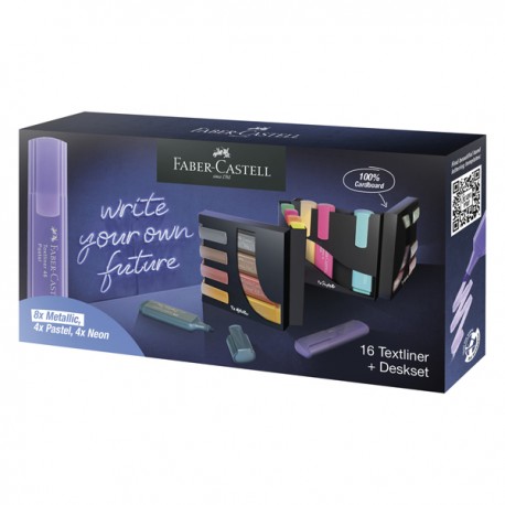 Set da scrivania evidenziatori Textliner 46 - punta a scalpello - tratto 1,0-3,0-5,0 mm - colori assortiti - Faber-Castell - con