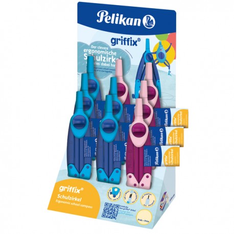 Compasso Griffix - colori assortiti - Pelikan - expo 9 pezzi