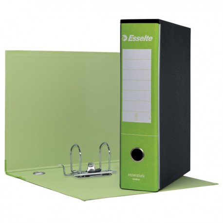 Registratore Essentials G75 - dorso 8 cm - protocollo 23 x 33 cm - verde chiaro - Esselte
