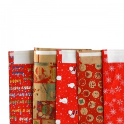 Sacchetto regalo - fantasia Natale assortite - c/ patella adesiva - 26 x 40 + 5 cm - carta - Sadoch