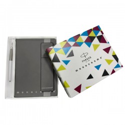 Notebook Monocromo - con penna a sfera Jotter Parker - 148 x 201 mm - a righe - colori assortiti - Pigna