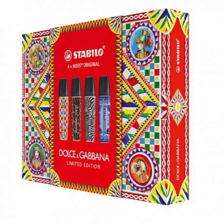 Stabilo Boss Original per Dolce&Gabbana - colori assortiti – Edizione Limitata - Stabilo - cofanetto 4 evidenziatori