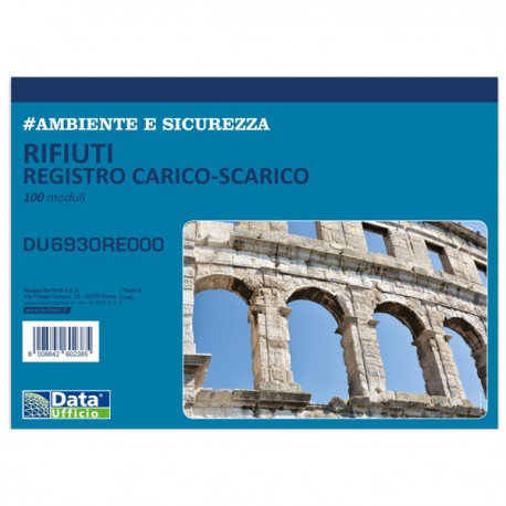 Registro carico/scarico rifiuti - 100 copie - 29,7 x 21,5 cm - DU6930RE000 RENTRI - Data Ufficio