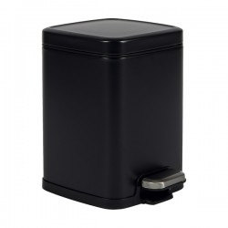 Bidone Pico - con pedale e vaschetta - 4 L - nero satinato - Perfetto