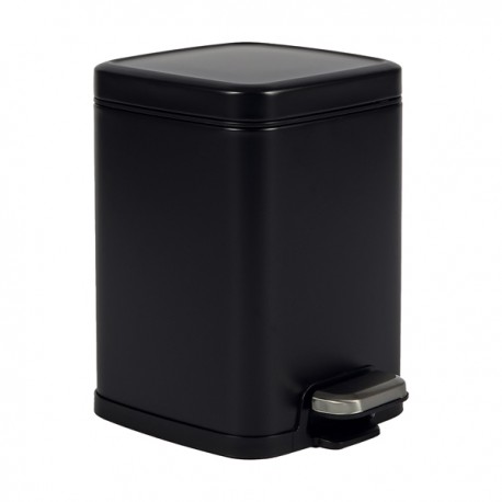 Bidone Pico - con pedale e vaschetta - 6 L - nero satinato - Perfetto