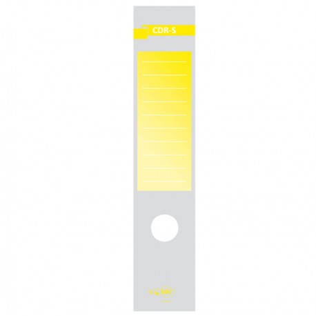 Copridorso CDR S - carta autoadesiva - 7 x 34,5 cm - giallo - Sei Rota - conf. 10 pezzi