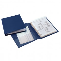 Raccoglitore Sanremo 2000 - 22 x 30 cm - 4 anelli a D 25 mm - dorso 4 cm - blu - Sei Rota