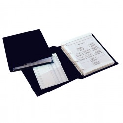 Raccoglitore Sanremo 2000 - 23 x 33 cm - 4 anelli a D 25 mm - dorso 4 cm - nero - Sei Rota