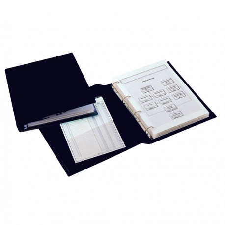 Raccoglitore Sanremo 2000 - 35 x 50 cm - 4 anelli a D 25 mm - dorso 4 cm - nero - Sei Rota