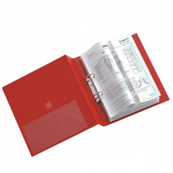 Raccoglitore Stelvio - 22 x 30 cm - 2 anelli a D 40 mm - dorso 5,5 cm - rosso - Sei Rota