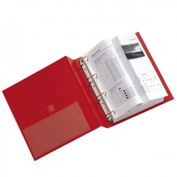 Raccoglitore Stelvio - 22 x 30 cm - 4 anelli a R 16 mm - dorso 2,5 cm - rosso - Sei Rota