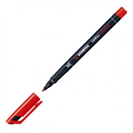 Pennarello OHPen universal permanente 843 - punta media 1,0 mm - rosso - Stabilo