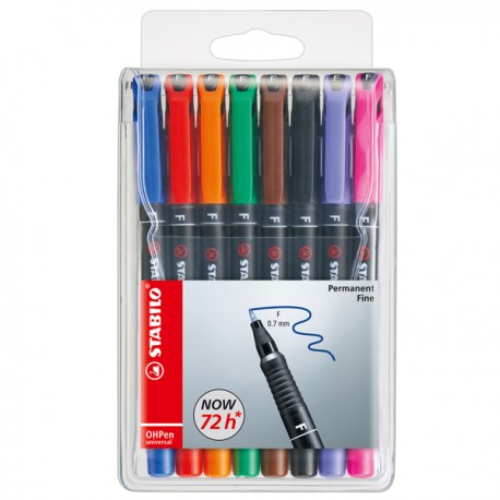 Pennarello OHPen universal permanente 842 - punta fine 0,7 mm - colori assortiti - Stabilo - conf. 8 pezzi
