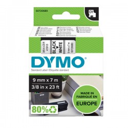 Nastro D1 standard 409130 - 9 mm x 7 mt - PL - nero/bianco - Dymo