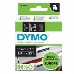 Nastro D1 standard 458110 - 19 mm x 7 mt - PL - bianco/nero - Dymo