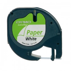 Nastro Letratag 912000 - 12 mm x 4 mt -carta - bianco - Dymo