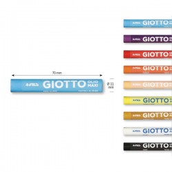 Pastelli a olio - lunghezza 70 mm - diametro11 mm - colori assortiti - Giotto - conf. 24 pezzi