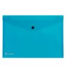 Busta con bottone Pull - A4 - PP - azzurro - King Mec