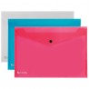 Busta con bottone Pull - A4 - PP - colori assortiti - King Mec