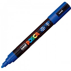 Marcatore a base d'acqua Uni Posca PC5M - punta tonda media da 1,8mm a 2,5mm - blu - Uni Mitsubishi
