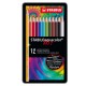 Pastello Aquacolor 1612 - tratto 2,80 mm - colori assortiti - Stabilo - astuccio in metallo 12 pezzi