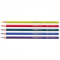 Pastello Aquacolor 1624 - tratto 2,80 mm - colori assortiti - Stabilo - astuccio 24 pezzi