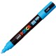 Marcatore a base d'acqua Uni Posca PC5M - punta tonda media da 1,8mm a 2,5mm - azzurro - Uni Mitsubishi