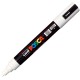 Marcatore a base d'acqua Uni Posca PC5M - punta tonda media da 1,8mm a 2,5mm - bianco - Uni Mitsubishi