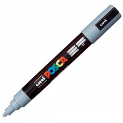 Marcatore a base d'acqua Uni Posca PC5M - punta tonda media da 1,8mm a 2,5mm - grigio - Uni Mitsubishi