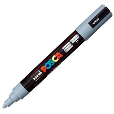 Marcatore a base d'acqua Uni Posca PC5M - punta tonda media da 1,8mm a 2,5mm - grigio - Uni Mitsubishi