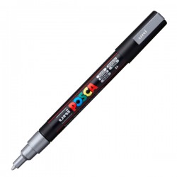Marcatore a base d'acqua Uni Posca PC3M - punta fine da 0,9mm a 1,3mm - argento - Uni Mitsubishi