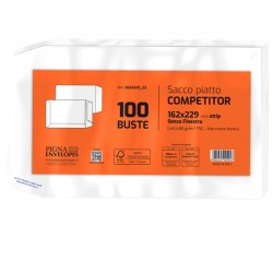 Busta a sacco Competitor FSC - strip adesivo - 16 x 23 cm - 80 gr - bianco - Pigna Envelopes - conf. 100 pezzi