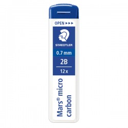 Astuccio 12 Mine Mars Micro - mina 0,7mm - gradazione 2B - Staedtler - conf. 12 astucci