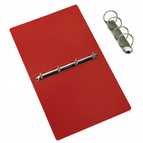 Raccoglitore Presspan - A4 - 4 anelli 25 mm - dorso 4 cm - rosso - Cartotecnica del Garda