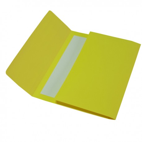 Cartelline a busta - 200 gr - 26 x 34 cm - cartoncino bristol - giallo - Cartotecnica del Garda - conf. 25 pezzi