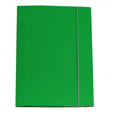 Cartella 3 lembi con elastico - A4 - dorso variabile - cartone plastificato - verde - Cartotecnica del Garda