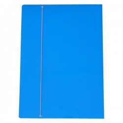 Cartella 3 lembi con elastico - 50 x 70 cm - dorso variabile - cartone plastificato - azzurro - Cartotecnica del Garda