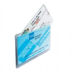 Porta Cards - 2 tasche - 9,5 x 6,5 cm - trasparente - Favorit - conf. 50 pezzi