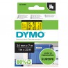 Nastro D1 standard 537180 - 24 mm x 7 mt - PL - nero/giallo - Dymo