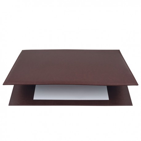 Sottomani doppio in similpelle - marrone scuro - 48 x 32cm - City Time