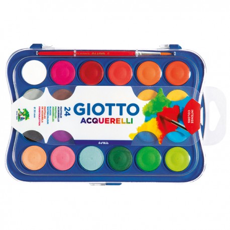 Pastiglie Acquerelli - ø 30mm - colori assortiti - Giotto - astuccio 24 pastiglie