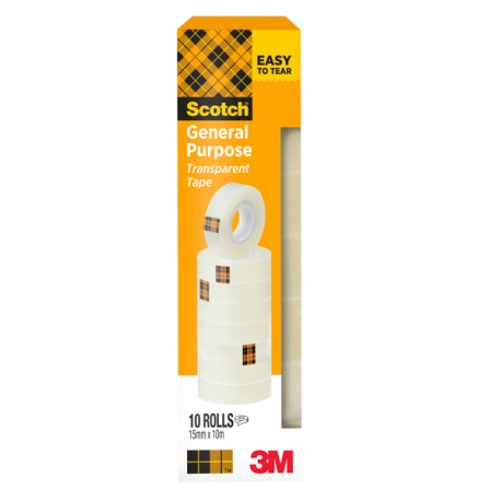 Nastro adesivo 508 - 1,5 cm x 10 m - trasparente - Scotch - torre 10 rotoli