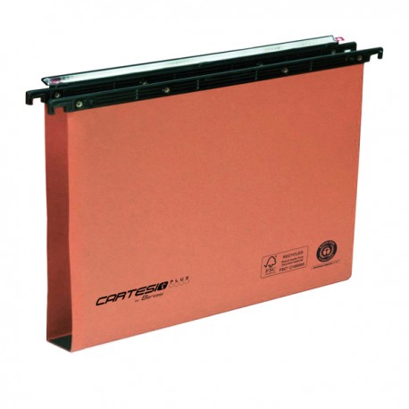 Cartella sospesa Cartesio Plus - cassetto - interasse 39 cm - fondo U - 37 x 25 cm - arancio - Bertesi