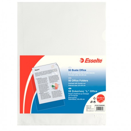 Cartellina a L Office - A4 - PP - buccia leggero - Esselte - conf. 50 pezzi