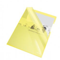 Cartellina a L - A4 - PVC - liscio pesante - giallo cristallo - Esselte - conf. 25 pezzi