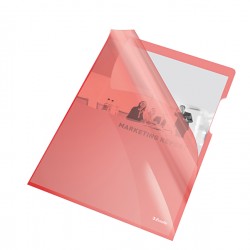 Cartellina a L - A4 - PVC - liscio pesante - rosso cristallo - Esselte - conf. 25 pezzi