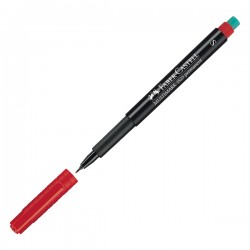 Pennarello Multimark universale permanente con gomma - punta superfine 0,4mm - rosso - Faber-Castell