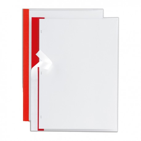Cartellina per rilegatura Poli 200 - A4 - PP - trasparente buccia - dorso rosso - Sei Rota - conf. 10 pezzi